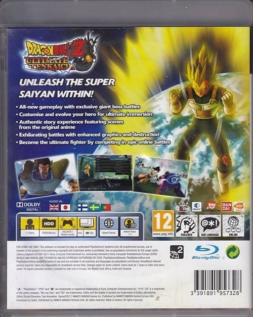 Dragon Ball Z Ultimate Tenkaichi - PS3 (B Grade) (Genbrug)
